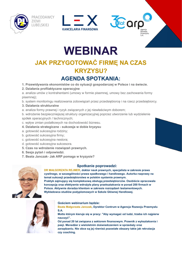 Webinar - Jak przygotować firmę na czas kryzysu?